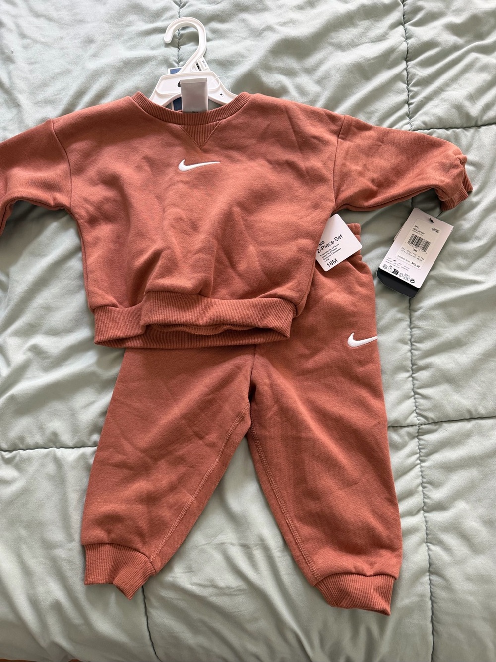 Nike Kids Matching Set Rust Terra Cotta Sweatshirt & Joggers